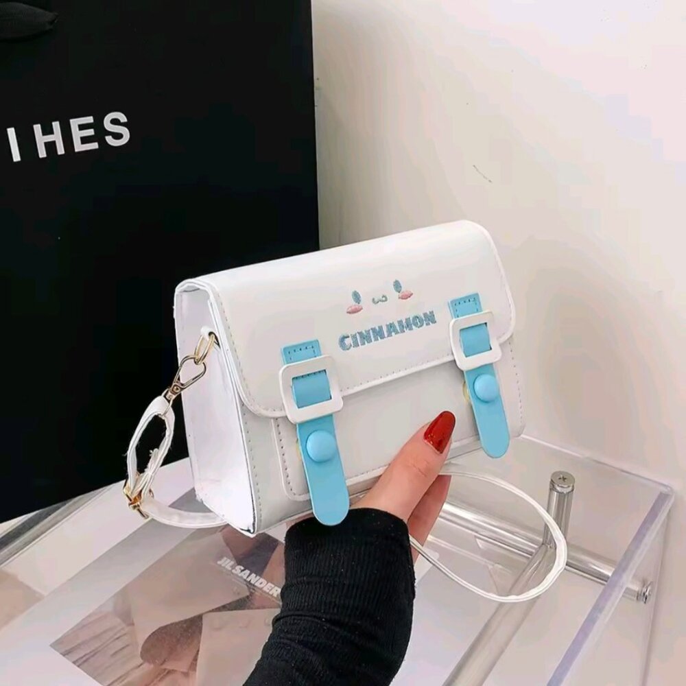 Faux Leather Mini Sanrio Cinnamoroll Purse, Kawaii Small Crossbody Bag, Purse